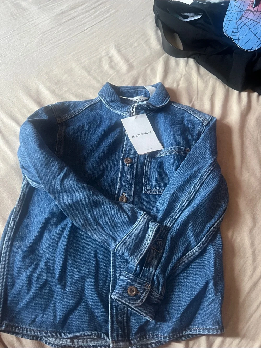 Kids Denim Shirt Jacket in Blue by